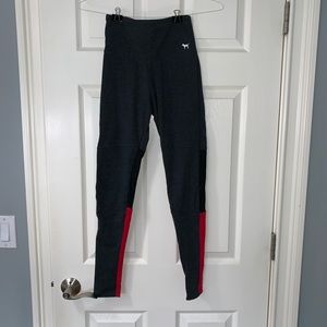 PINK high waisted red and grey yoga leggings